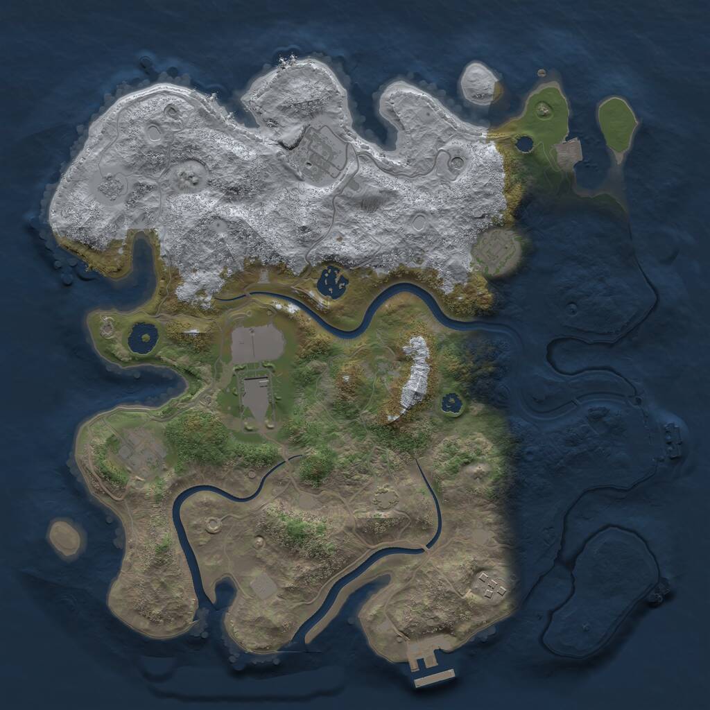 Rust Map: Procedural Map, Size: 3500, Seed: 1578133978, 12 Monuments