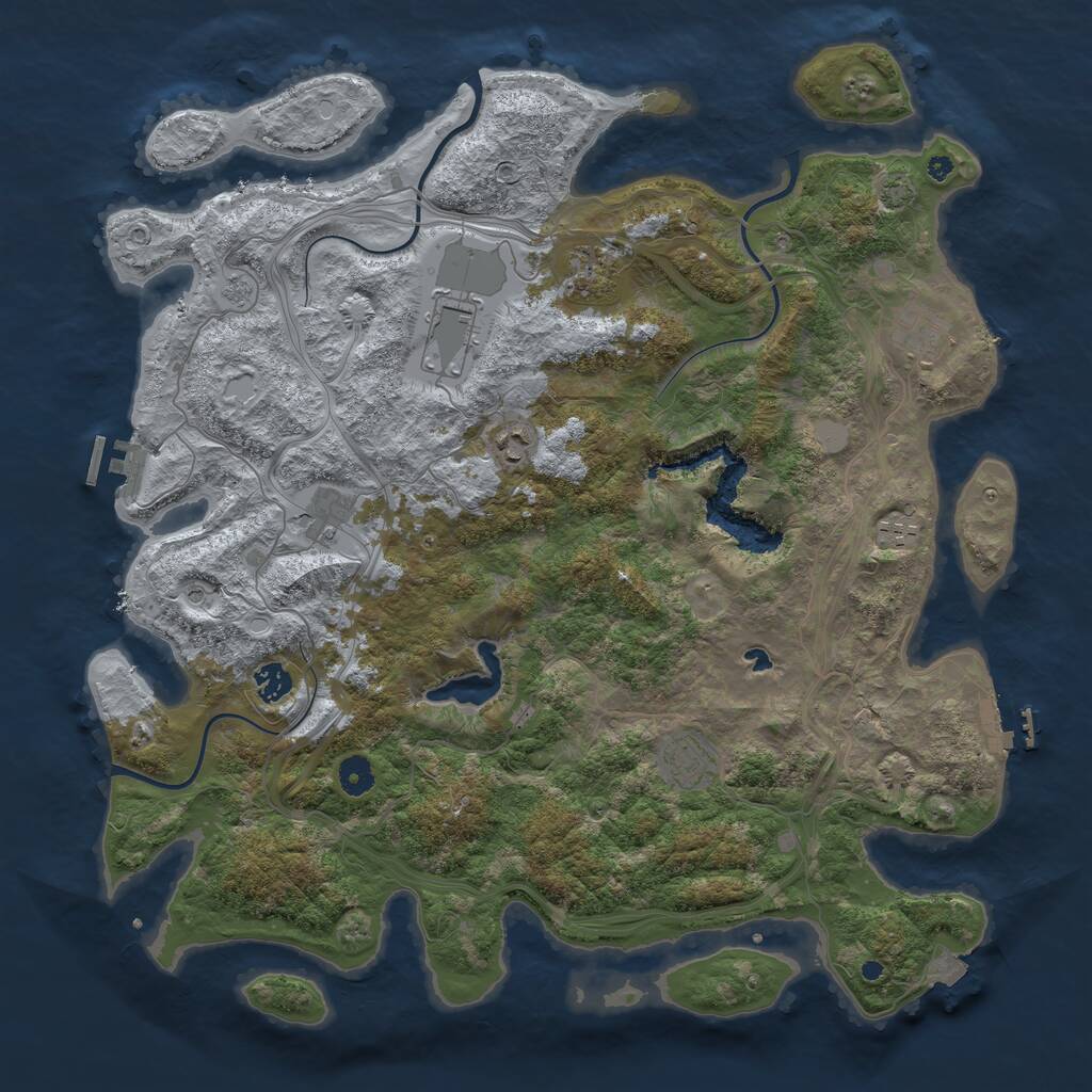 Rust Map: Procedural Map, Size: 4369, Seed: 85, 14 Monuments