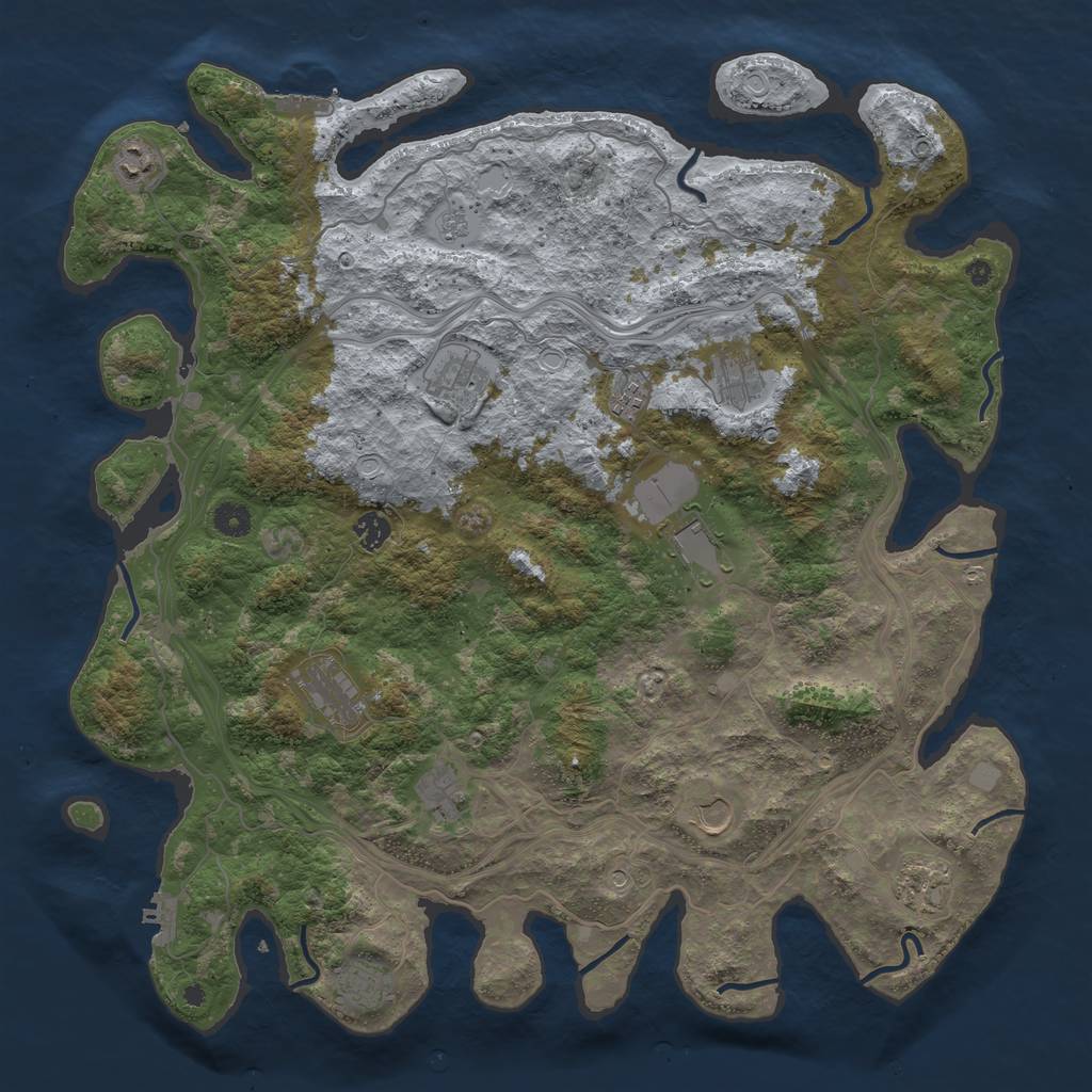 Rust Map: Procedural Map, Size: 4500, Seed: 1268882448, 20 Monuments
