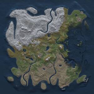 Thumbnail Rust Map: Procedural Map, Size: 4500, Seed: 1084386122, 16 Monuments