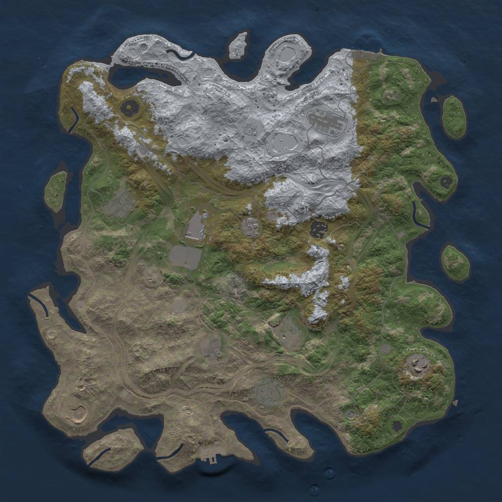 Rust Map: Procedural Map, Size: 4250, Seed: 154264685, 19 Monuments