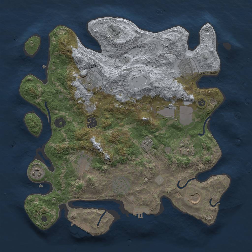 Rust Map: Procedural Map, Size: 3500, Seed: 7458723, 19 Monuments
