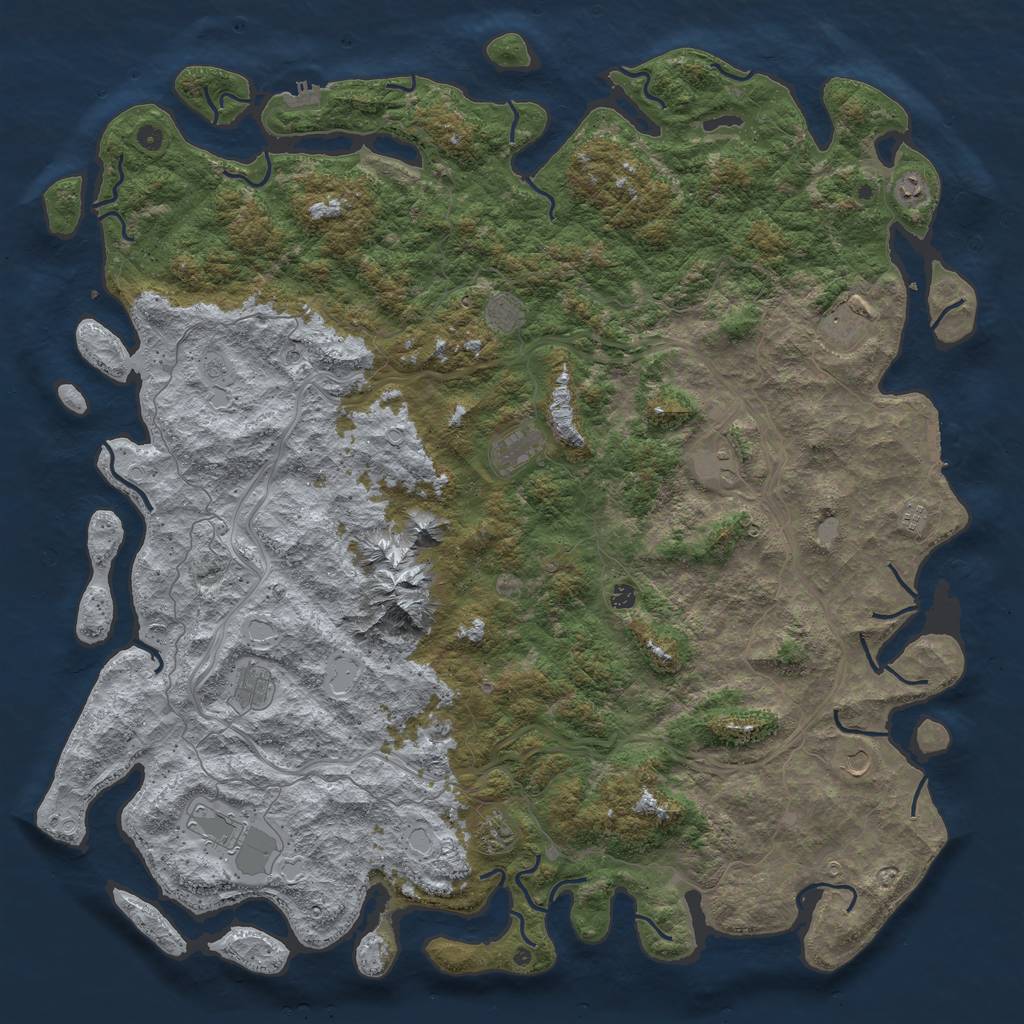 Rust Map: Procedural Map, Size: 6000, Seed: 48752114, 20 Monuments