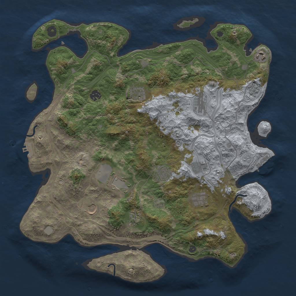 Rust Map: Procedural Map, Size: 4250, Seed: 20648, 20 Monuments