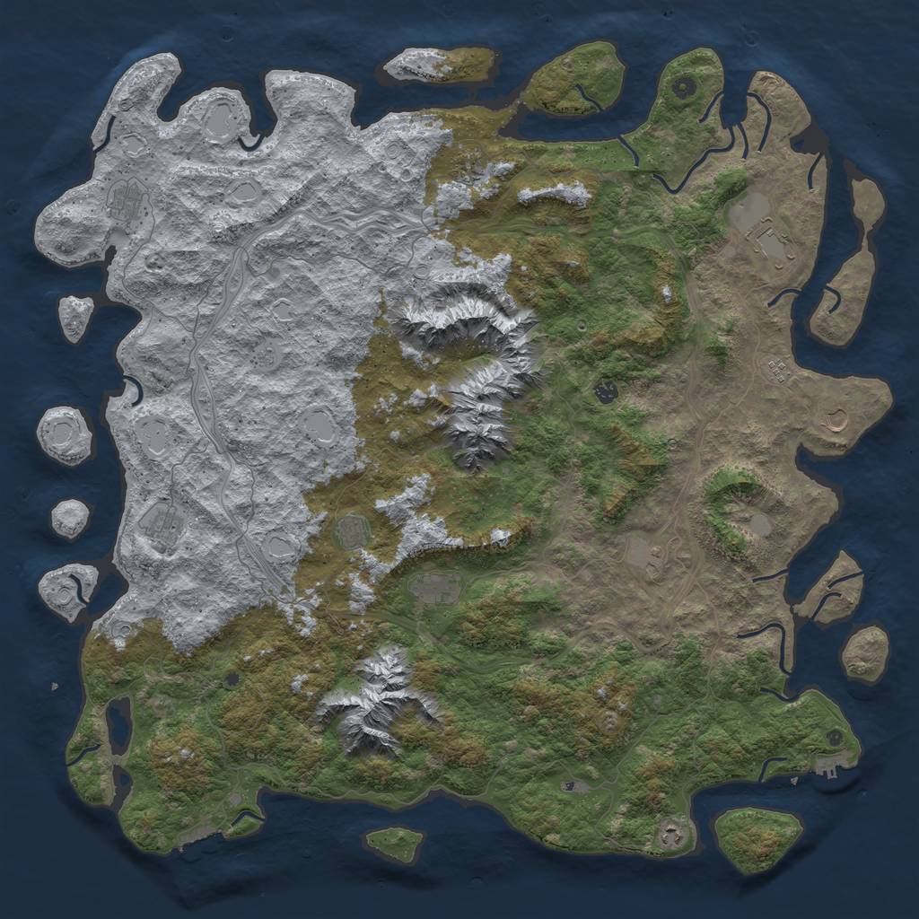 Rust Map: Procedural Map, Size: 6000, Seed: 864248047, 20 Monuments