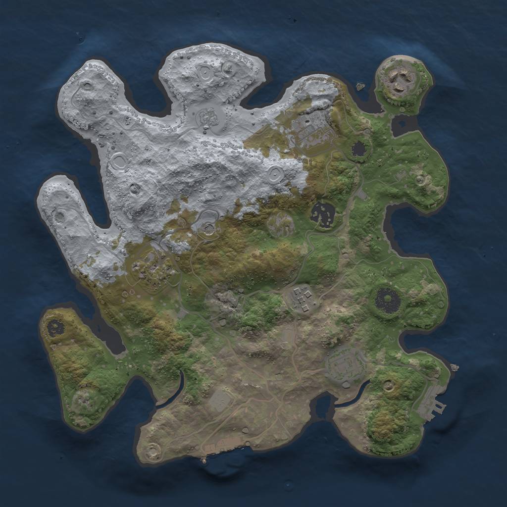 Rust Map: Procedural Map, Size: 3000, Seed: 175997, 15 Monuments