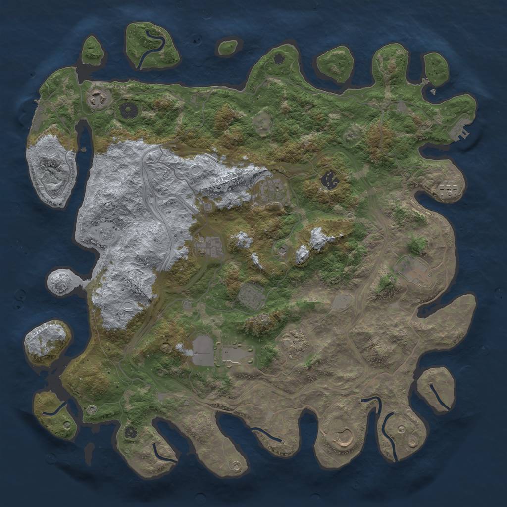 Rust Map: Procedural Map, Size: 4300, Seed: 936047856, 19 Monuments