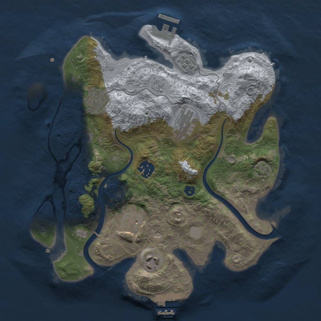 Rust Map: Procedural Map, Size: 3000, Seed: 1433837245, 12 Monuments