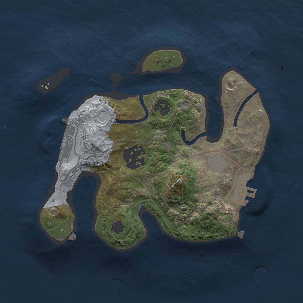 Rust Map: Procedural Map, Size: 2000, Seed: 831029, 8 Monuments