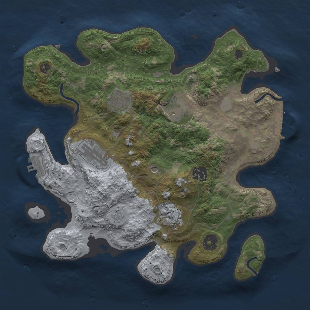 Rust Map: Procedural Map, Size: 3000, Seed: 1564237, 14 Monuments
