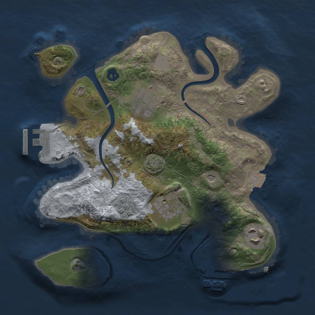Rust Map: Procedural Map, Size: 2500, Seed: 16179, 9 Monuments