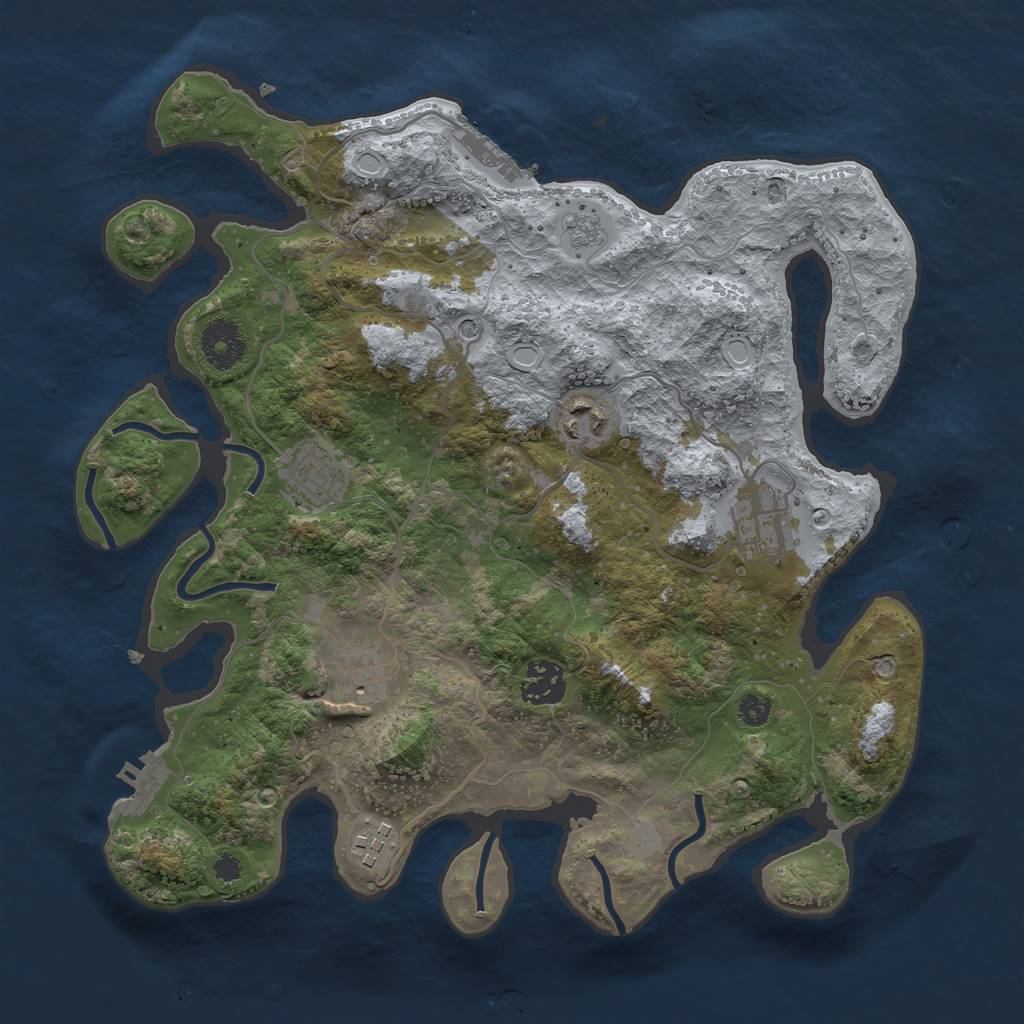 Rust Map: Procedural Map, Size: 3300, Seed: 5656, 15 Monuments