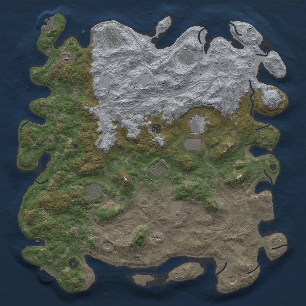 Rust Map: Procedural Map, Size: 4800, Seed: 993953465, 19 Monuments
