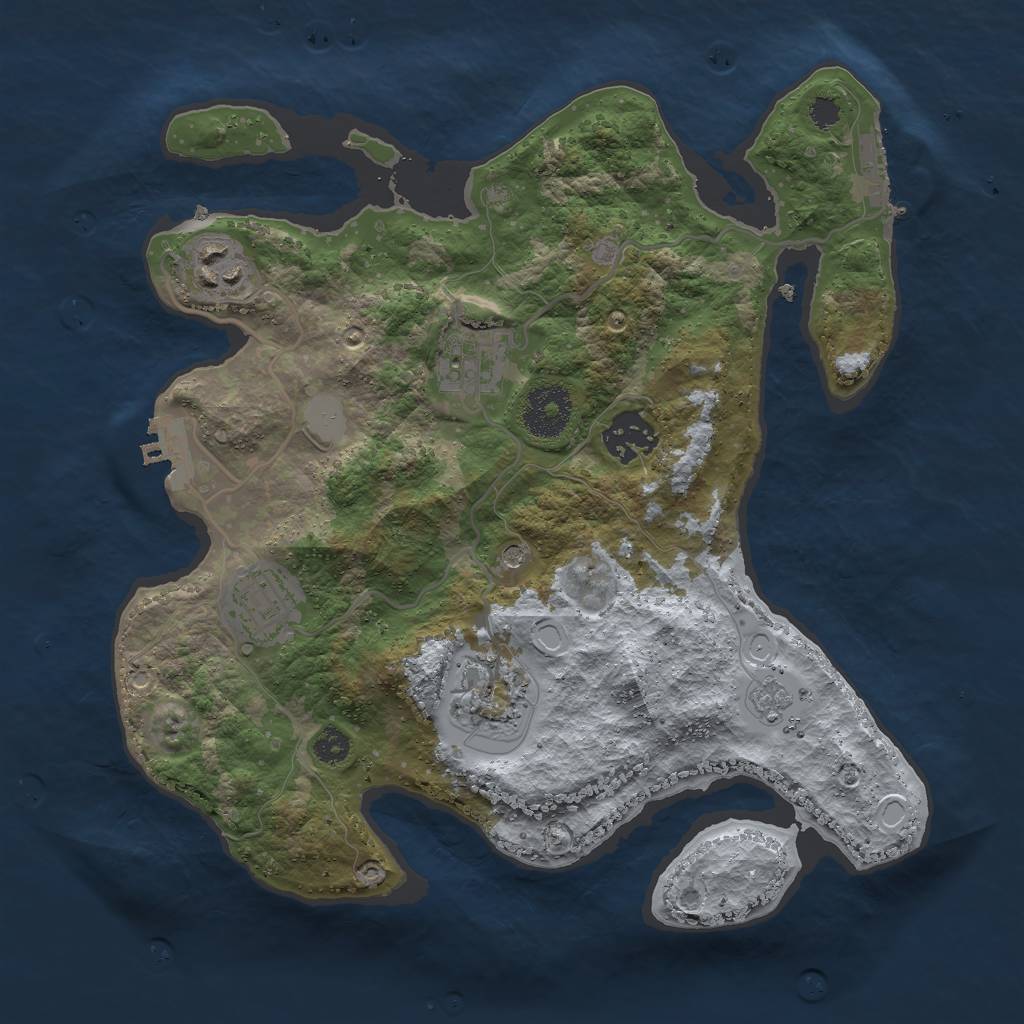 Rust Map: Procedural Map, Size: 3000, Seed: 22257, 14 Monuments
