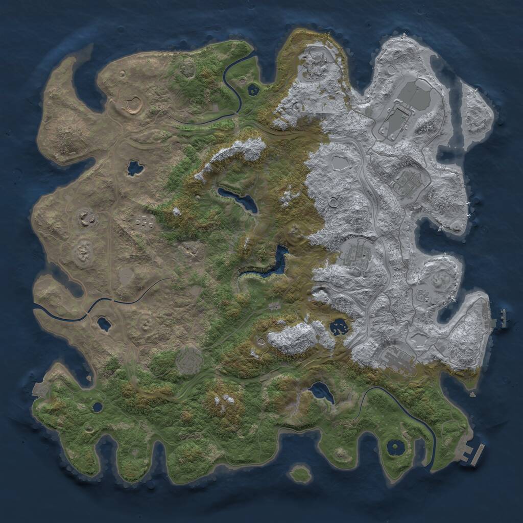 Rust Map: Procedural Map, Size: 4500, Seed: 144507539, 16 Monuments