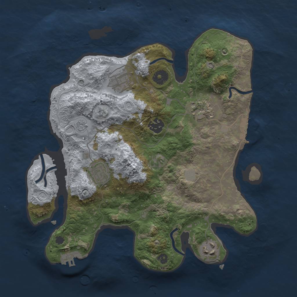 Rust Map: Procedural Map, Size: 3000, Seed: 1330090375, 13 Monuments