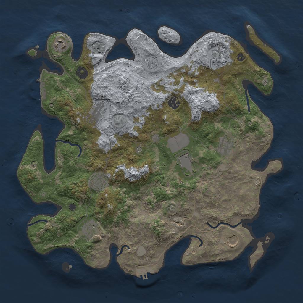 Rust Map: Procedural Map, Size: 3750, Seed: 817621081, 19 Monuments