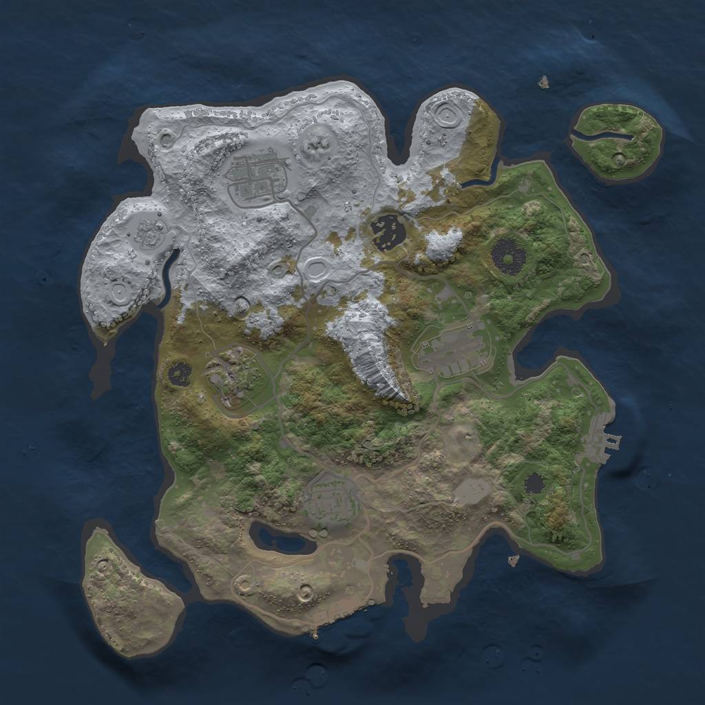 Rust Map: Procedural Map, Size: 3000, Seed: 941484455, 13 Monuments