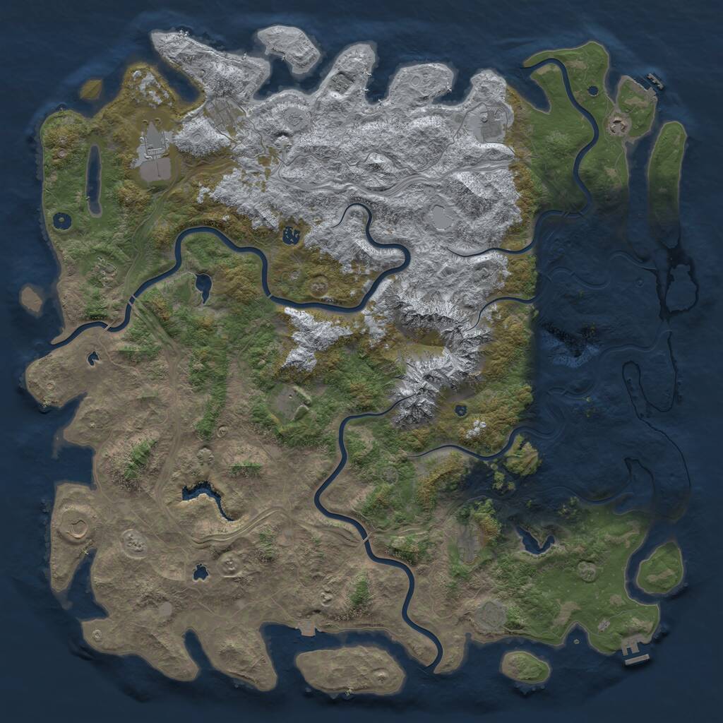 Rust Map: Procedural Map, Size: 6000, Seed: 1398049820, 17 Monuments