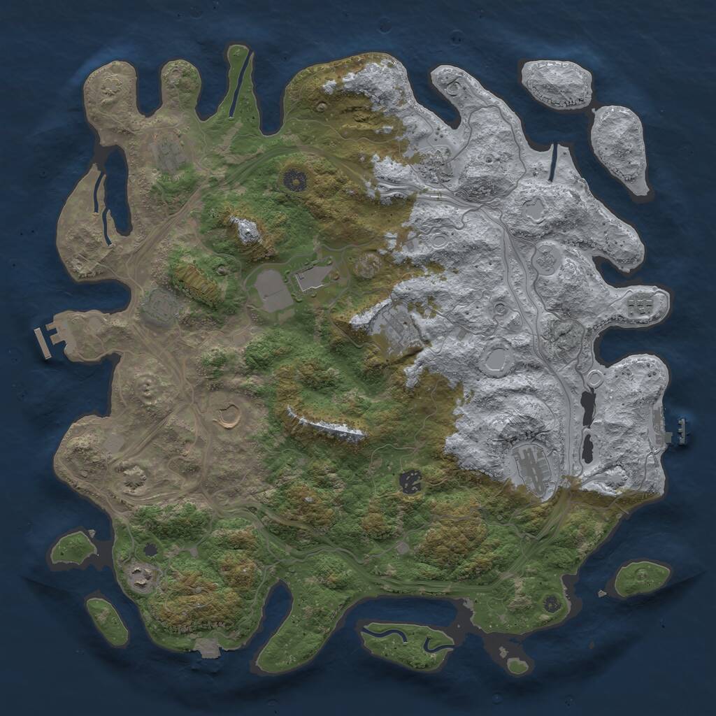 Rust Map: Procedural Map, Size: 4500, Seed: 1734553387, 16 Monuments