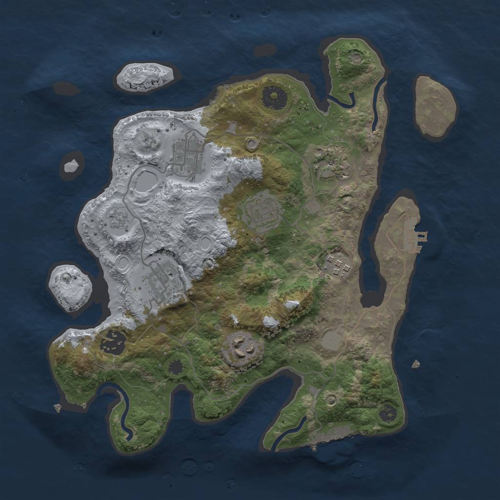 Rust Map: Procedural Map, Size: 3000, Seed: 18278, 15 Monuments