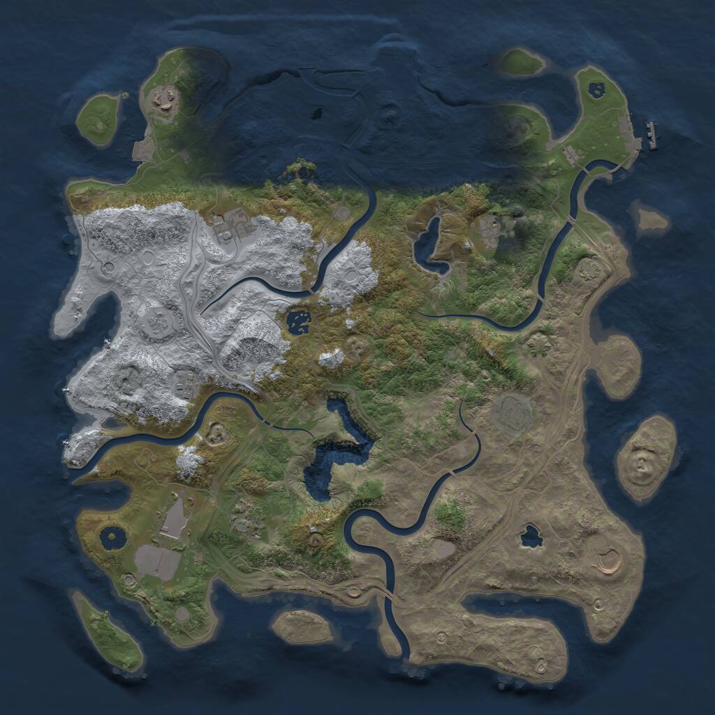 Rust Map: Procedural Map, Size: 4250, Seed: 1555894604, 15 Monuments