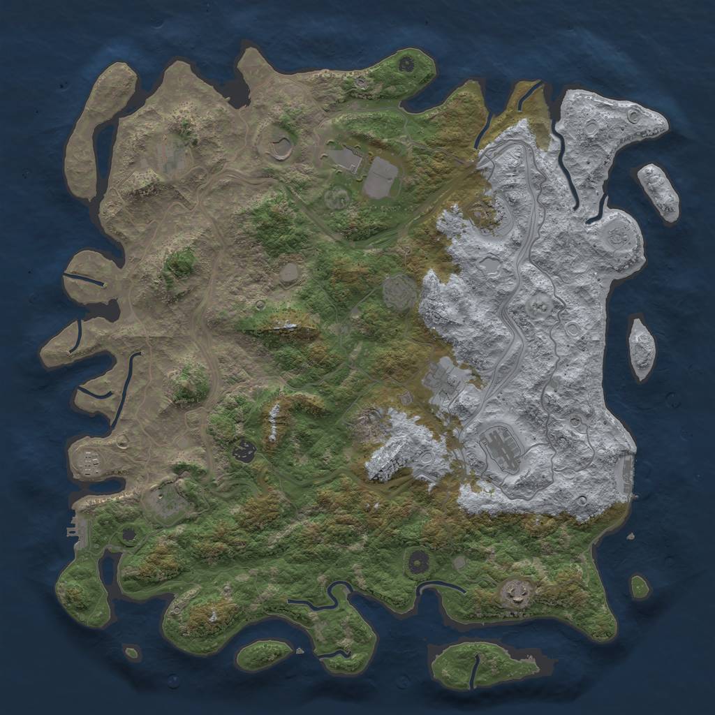Rust Map: Procedural Map, Size: 4750, Seed: 21542, 20 Monuments