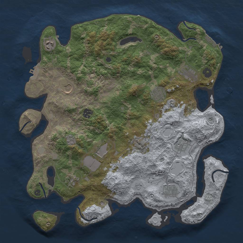 Rust Map: Procedural Map, Size: 3850, Seed: 1981, 19 Monuments