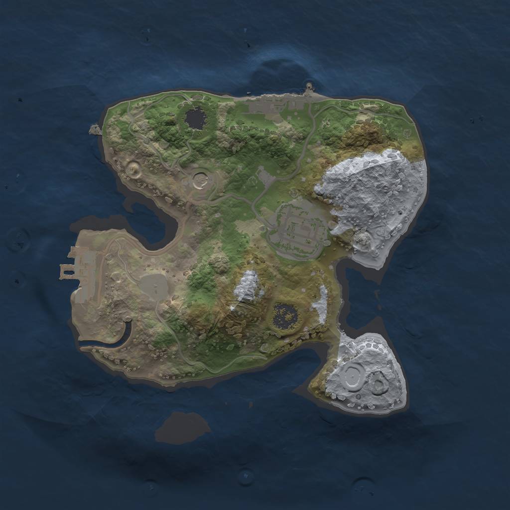 Rust Map: Procedural Map, Size: 2000, Seed: 648249, 9 Monuments