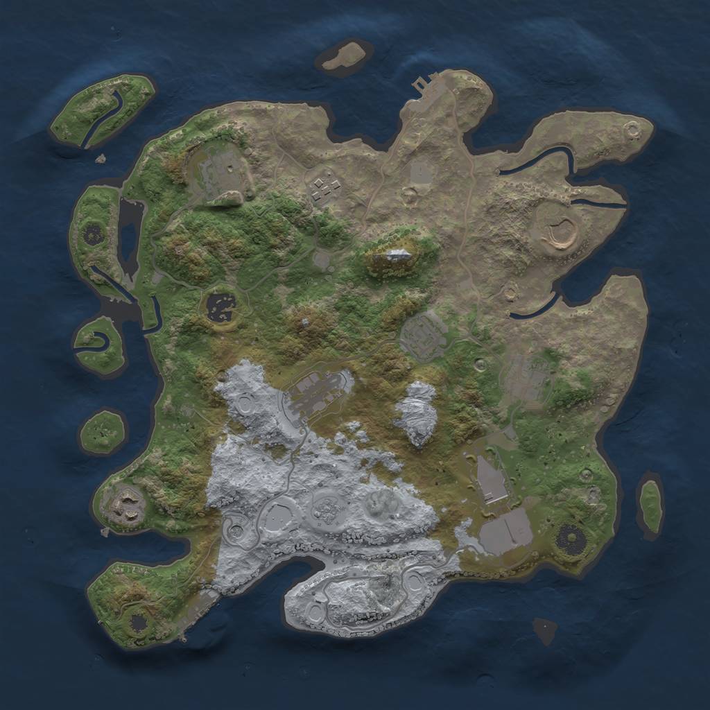 Rust Map: Procedural Map, Size: 3500, Seed: 890, 18 Monuments