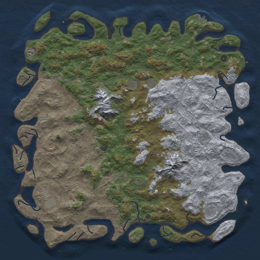 Rust Map: Procedural Map, Size: 6000, Seed: 10796714, 20 Monuments