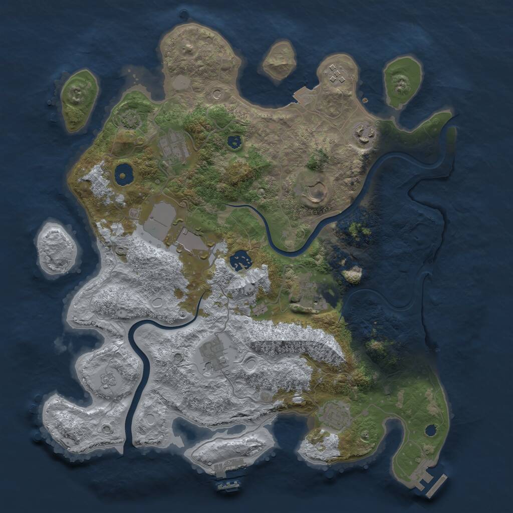 Rust Map: Procedural Map, Size: 3700, Seed: 648680522, 15 Monuments