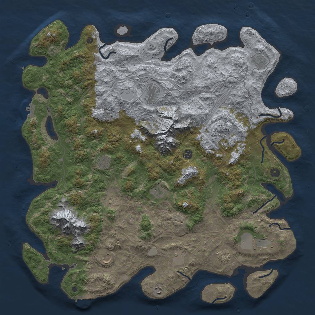 Rust Map: Procedural Map, Size: 5000, Seed: 9756, 18 Monuments