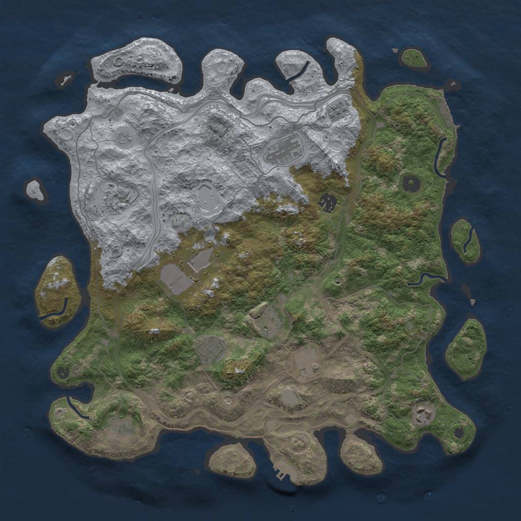 Rust Map: Procedural Map, Size: 4300, Seed: 968607362, 19 Monuments