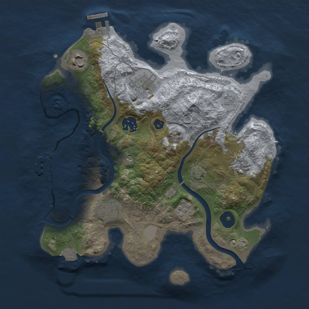 Rust Map: Procedural Map, Size: 3000, Seed: 490546883, 12 Monuments