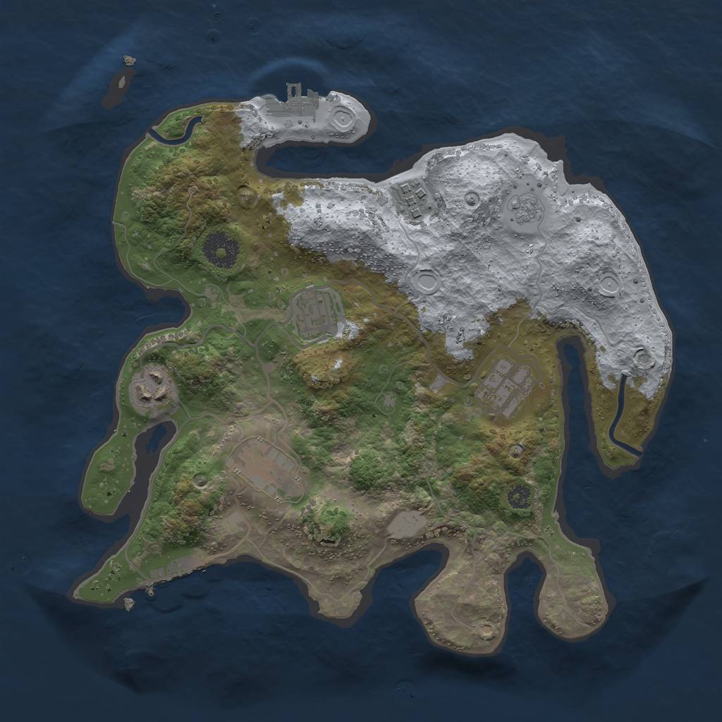 Rust Map: Procedural Map, Size: 3000, Seed: 1322329255, 13 Monuments