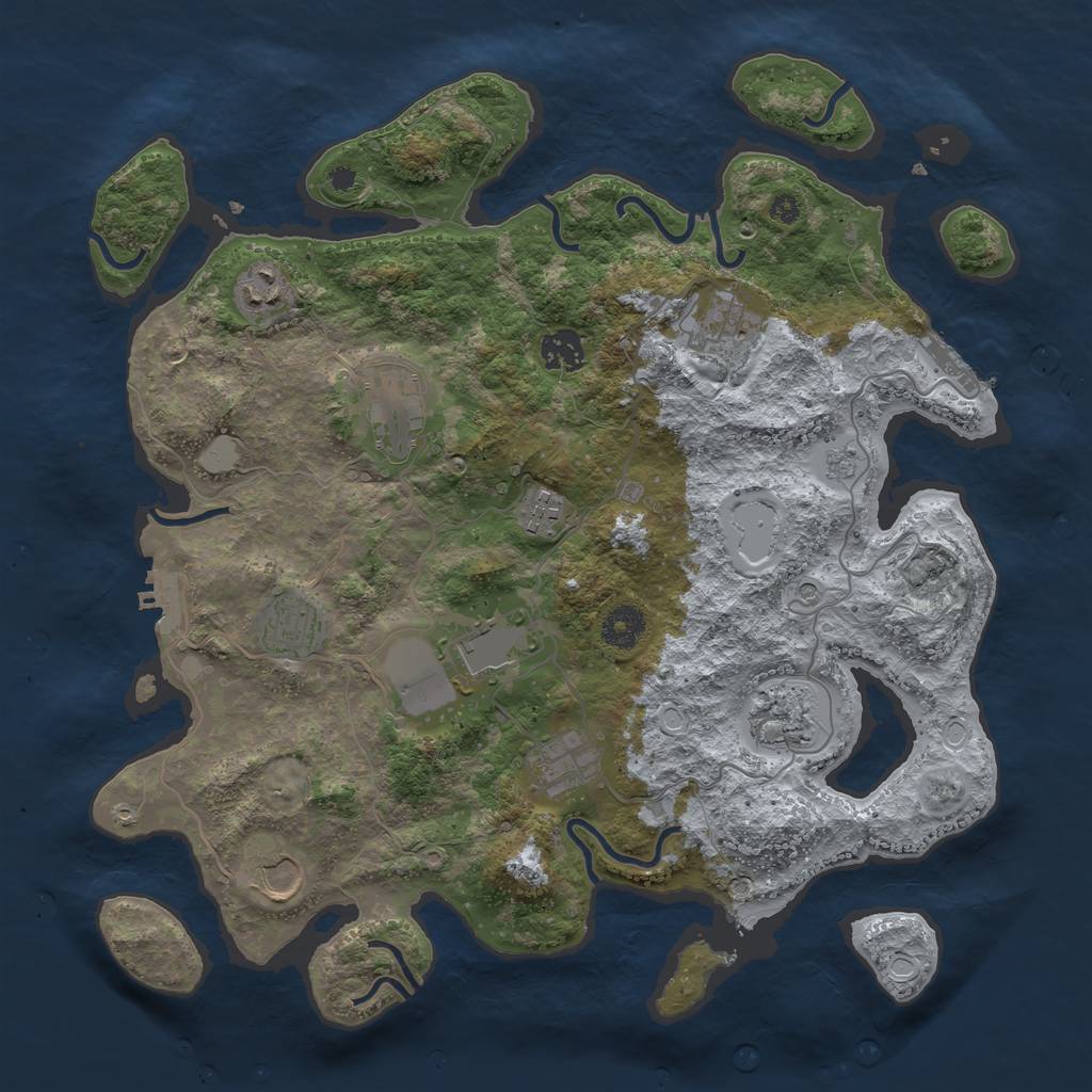 Rust Map: Procedural Map, Size: 3750, Seed: 1644812900, 19 Monuments