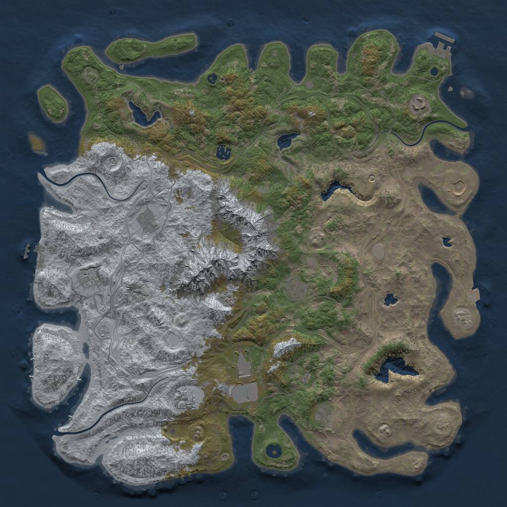 Rust Map: Procedural Map, Size: 5000, Seed: 915, 16 Monuments