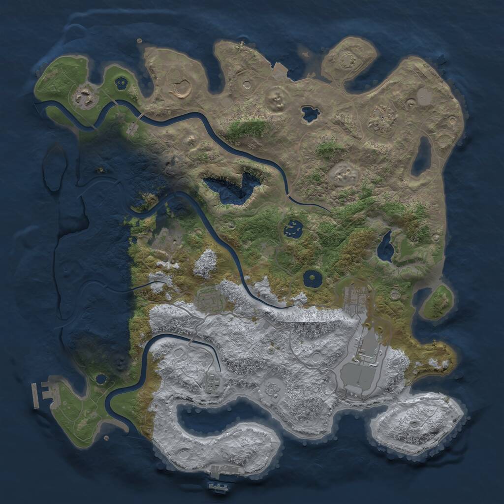 Rust Map: Procedural Map, Size: 4000, Seed: 41394451, 15 Monuments