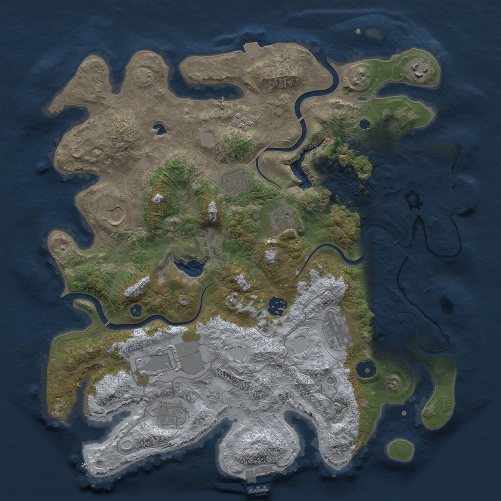 Rust Map: Procedural Map, Size: 4000, Seed: 786220858, 15 Monuments