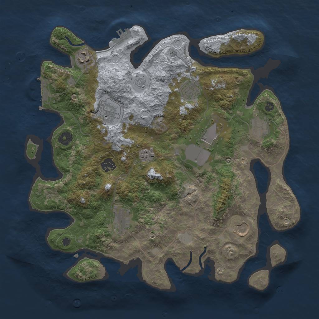 Rust Map: Procedural Map, Size: 3500, Seed: 189273, 18 Monuments