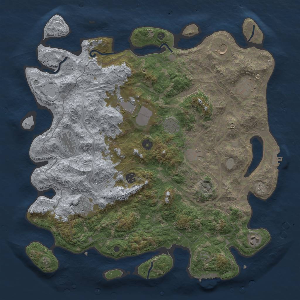 Rust Map: Procedural Map, Size: 4250, Seed: 776766308, 19 Monuments