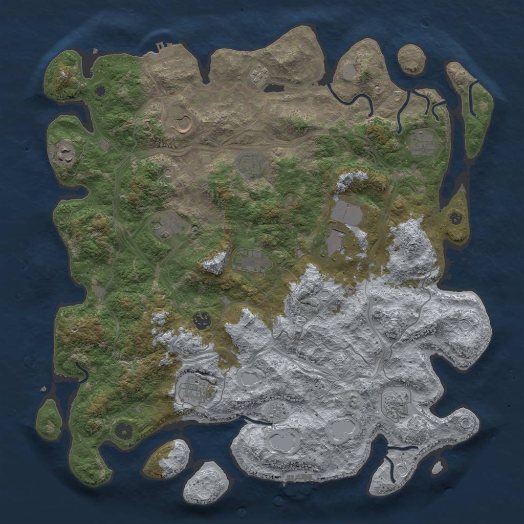 Rust Map: Procedural Map, Size: 4500, Seed: 433220919, 20 Monuments