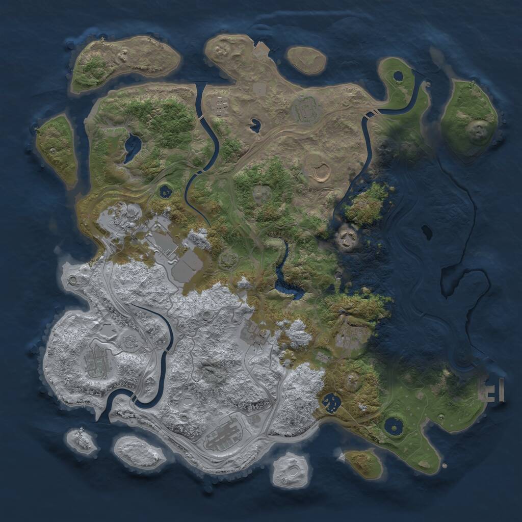 Rust Map: Procedural Map, Size: 4250, Seed: 1457268244, 16 Monuments