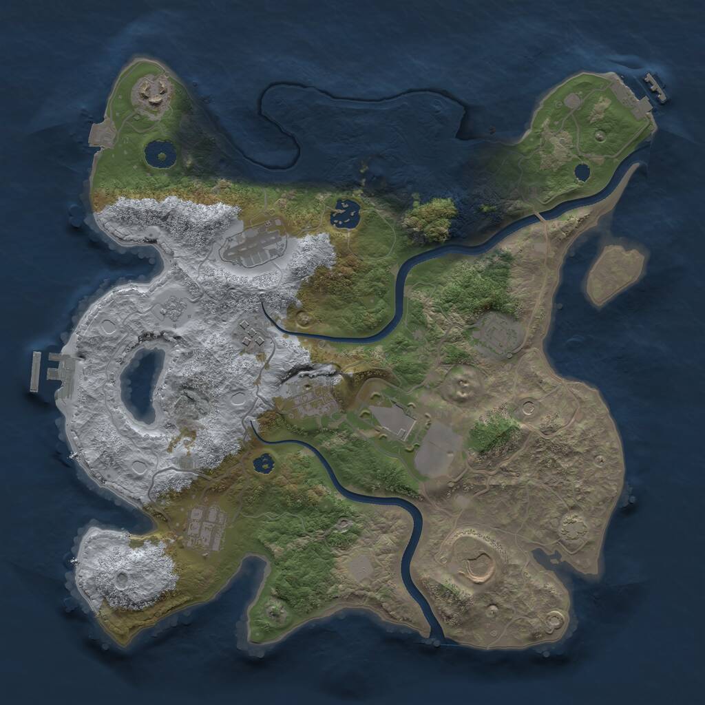 Rust Map: Procedural Map, Size: 3500, Seed: 199384459, 15 Monuments