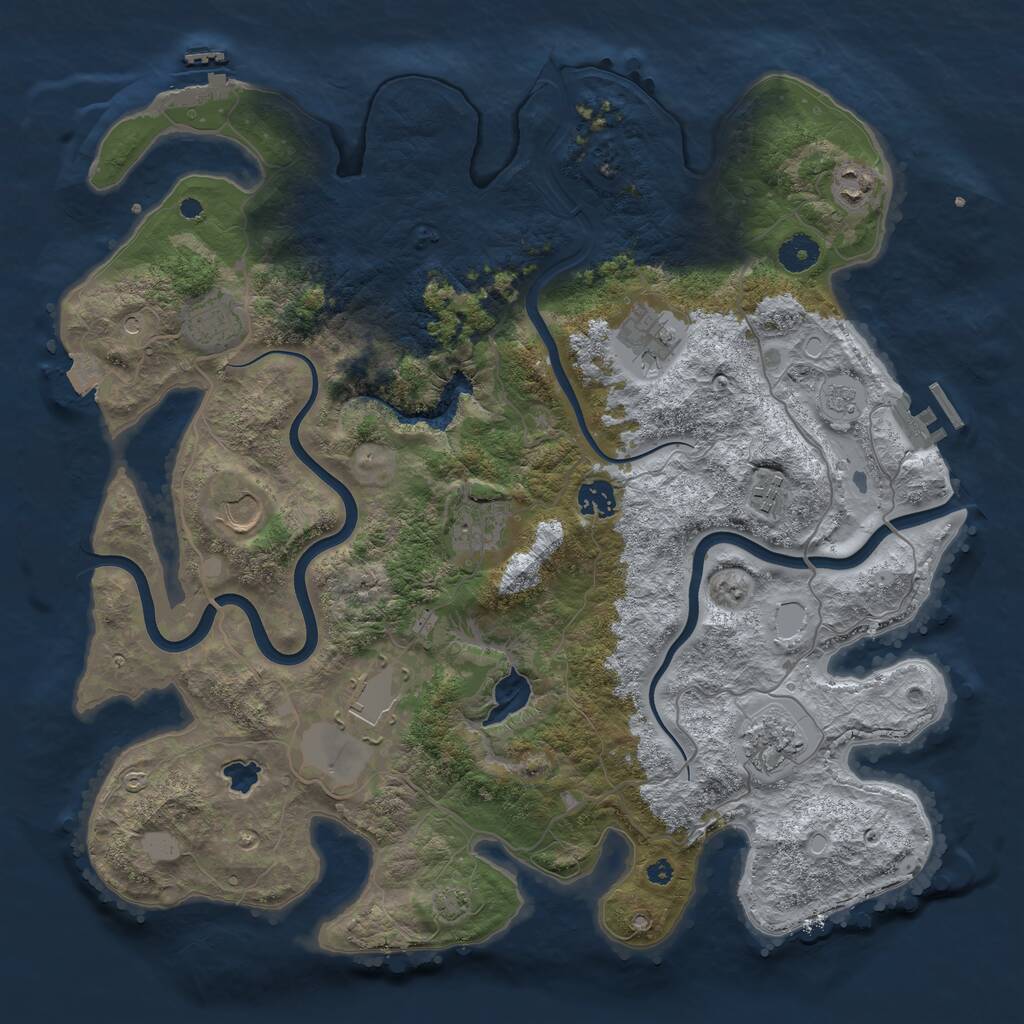 Rust Map: Procedural Map, Size: 4000, Seed: 15822, 15 Monuments