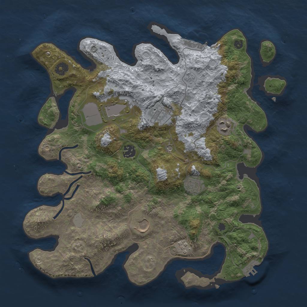 Rust Map: Procedural Map, Size: 3500, Seed: 240, 16 Monuments