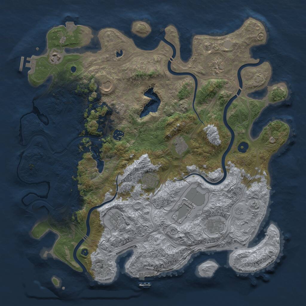 Rust Map: Procedural Map, Size: 4250, Seed: 1884899819, 16 Monuments