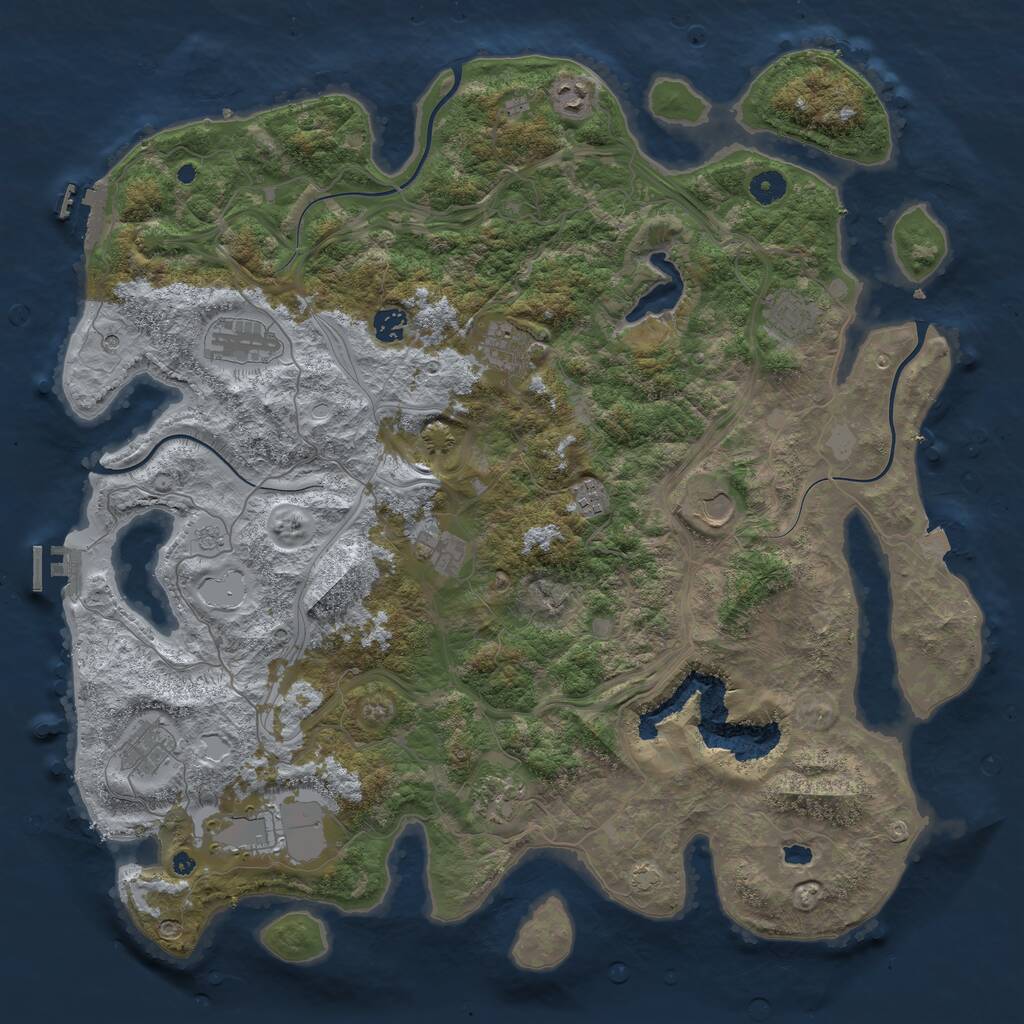 Rust Map: Procedural Map, Size: 4499, Seed: 999998, 17 Monuments