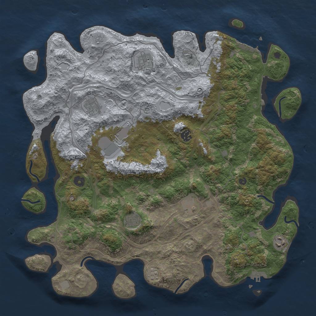Rust Map: Procedural Map, Size: 4250, Seed: 1574456, 17 Monuments